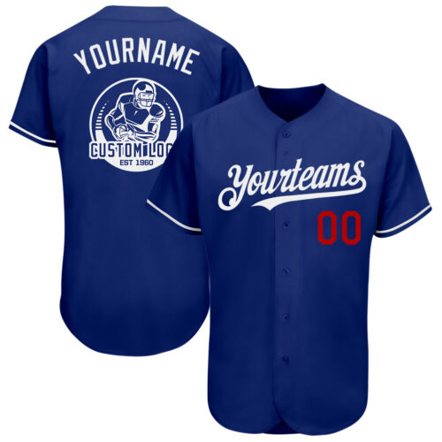Royal0557 Custom Royal Red-White Authentic Baseball Jersey