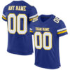 Custom Royal White-Yellow Mesh Authentic Football Jersey