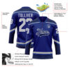 Custom Royal Gray-Navy Hockey Lace Neck Jersey