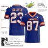Custom Royal White-Orange Authentic Football Jersey