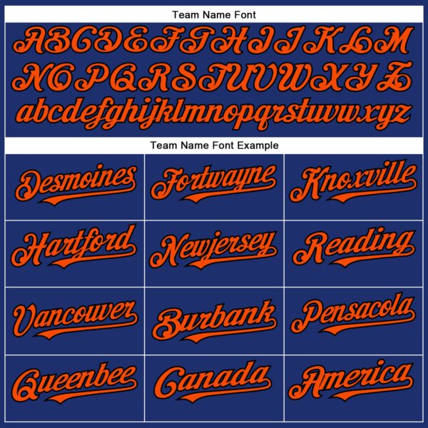 Custom Royal Orange-Black Authentic Baseball Jersey