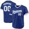 Custom Royal White-Light Blue Authentic Throwback Baseball Jersey