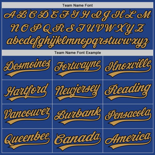 Custom Royal Old Gold-Black Authentic Throwback Baseball Jersey