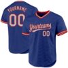 Custom Royal Gray-Red Authentic Throwback Baseball Jersey