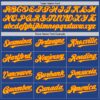 Custom Royal Yellow-Orange Mesh Authentic Throwback Baseball Jersey
