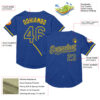 Custom Royal Yellow Mesh Authentic Throwback Baseball Jersey