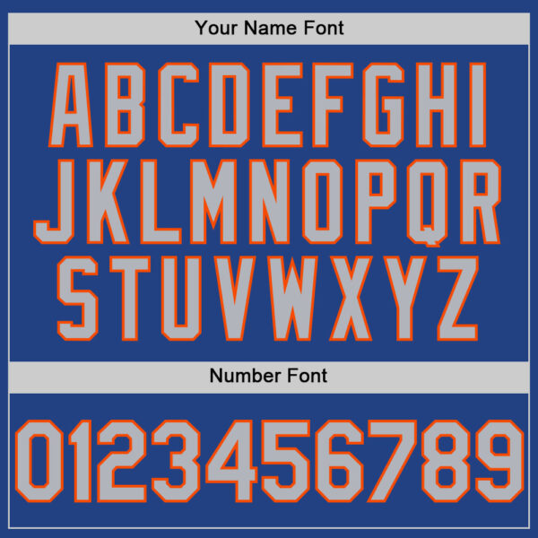 Custom Royal Gray-Orange Mesh Authentic Throwback Baseball Jersey