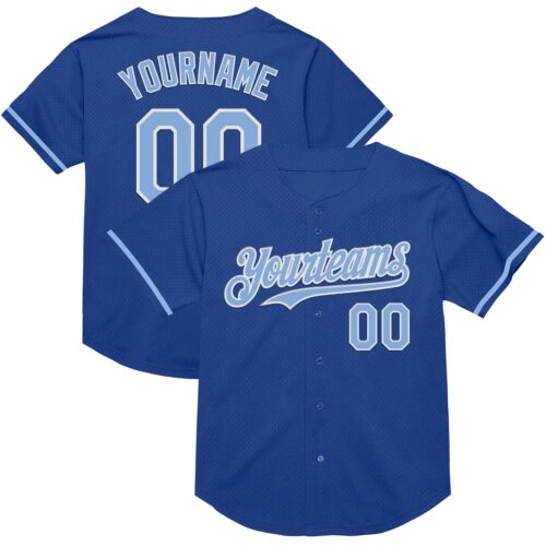 Royal0681 Custom Royal Light Blue-White Mesh Authentic Throwback Baseball Jersey