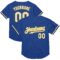 Custom Royal White-Yellow Mesh Authentic Throwback Baseball Jersey