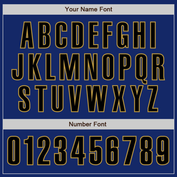 Custom Royal Black-Old Gold Authentic Baseball Jersey