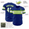 Custom Royal White-Neon Green Authentic Baseball Jersey