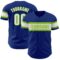 Custom Royal White-Neon Green Authentic Baseball Jersey