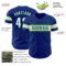 Custom Royal White-Kelly Green Authentic Baseball Jersey