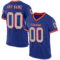 Royal0726 Custom Royal Gray-Red Mesh Authentic Throwback Football Jersey
