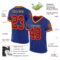 Royal0727-1 Custom Royal Red-Gold Mesh Authentic Throwback Football Jersey