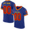 Royal0727 Custom Royal Red-Gold Mesh Authentic Throwback Football Jersey