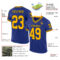 Royal0730-1 Custom Royal Gold-Black Mesh Authentic Throwback Football Jersey