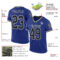 Royal0731-1 Custom Royal Black-White Mesh Authentic Throwback Football Jersey