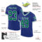 Royal0734-1 Custom Royal Kelly Green-White Mesh Authentic Throwback Football Jersey