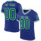 Royal0734 Custom Royal Kelly Green-White Mesh Authentic Throwback Football Jersey
