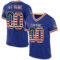 Royal0735 Custom Royal Vintage USA Flag Cream-Red Mesh Authentic Throwback Football Jersey