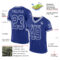 Royal0783-1 Custom Royal White Mesh Authentic Throwback Football Jersey