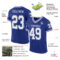Royal0784-1 Custom Royal White Mesh Authentic Throwback Football Jersey