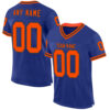 Custom Royal Orange-Black Mesh Authentic Throwback Football Jersey