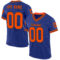 Royal0786 Custom Royal Orange-Black Mesh Authentic Throwback Football Jersey