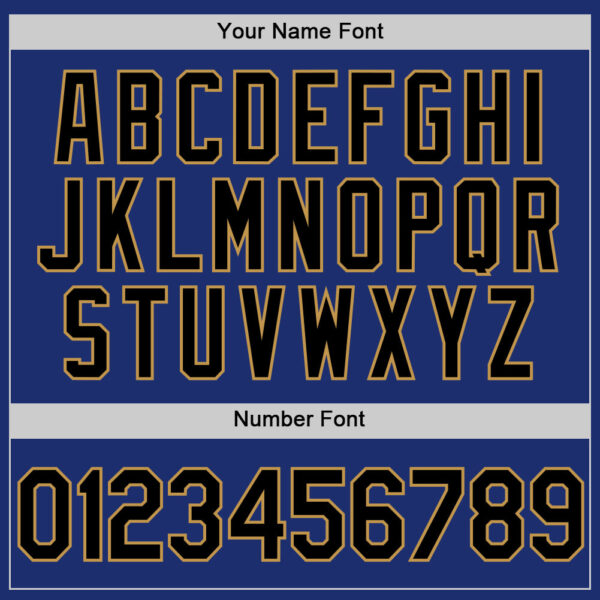 Custom Royal Black-Old Gold Authentic Throwback Baseball Jersey