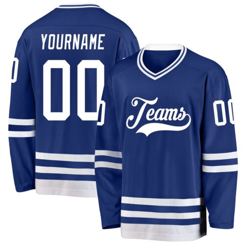 Royal0793 Custom Royal White Hockey Jersey