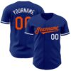 Custom Royal Orange-White Authentic Baseball Jersey