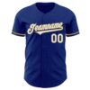 Custom Royal White-Old Gold Authentic Baseball Jersey