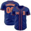 Custom Royal Orange-White Authentic Baseball Jersey