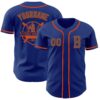 Custom Royal Steel Gray-Orange Authentic Baseball Jersey