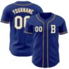Custom Royal White-Old Gold Authentic Baseball Jersey