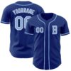 Custom Royal Light Blue-White Authentic Baseball Jersey