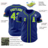 Custom Royal Neon Green-White Authentic Baseball Jersey