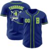 Custom Royal Neon Green-White Authentic Baseball Jersey