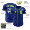 Custom Royal Neon Green-White Authentic Baseball Jersey
