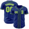 Custom Royal Neon Green-White Authentic Baseball Jersey