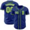 Custom Royal Neon Green-White Authentic Baseball Jersey