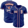 Custom Royal White-Orange Authentic Baseball Jersey