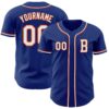 Custom Royal White-Orange Authentic Baseball Jersey