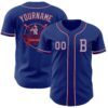 Custom Royal Light Blue-Red Authentic Baseball Jersey