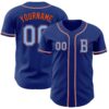 Custom Royal Light Blue-Orange Authentic Baseball Jersey