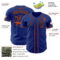 Custom Royal Black-Orange Authentic Baseball Jersey
