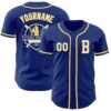 Custom Royal White-Yellow Authentic Baseball Jersey