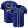 Custom Royal Black-City Cream Authentic Baseball Jersey