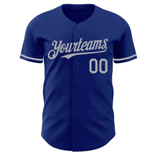 Custom Royal Gray Authentic Baseball Jersey